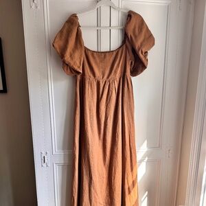 Solai Rust Puff Sleeve Maxi